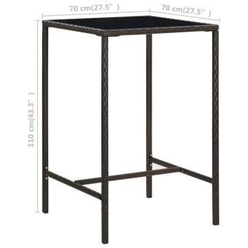 Garden Bar Table Brown 70x70x110 cm | Hipomarket