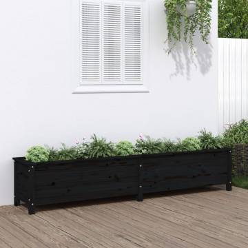 Garden Raised Bed Black 199.5x40x39 cm Solid Wood Pine