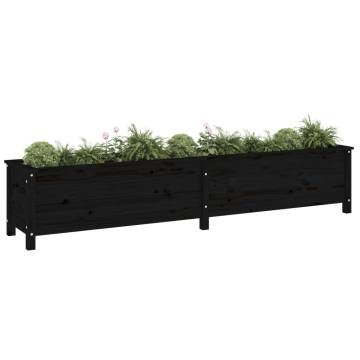 Garden Raised Bed Black 199.5x40x39 cm Solid Wood Pine