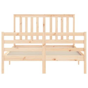 Solid Wood Bed Frame with Headboard 140x200 cm | HipoMarket