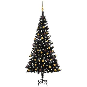 Pre-lit Black Christmas Tree with Ball Set - 150 cm - Buy Now!