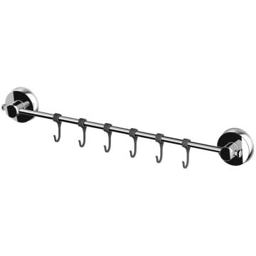 RIDDER Towel Rail with Hooks - Chrome - 55.5x6.5x4.6 cm | HipoMarket