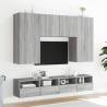 TV Wall Cabinets 2 pcs Grey Sonoma 100x30x30 cm Engineered Wood Colour grey sonoma Quantity in Package 2 Width 100 cm 