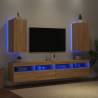 TV Wall Cabinets with LED Lights - Sonoma Oak | Hipomarket