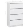 High Gloss White Sideboard 60x35x98.5 cm | HipoMarket