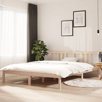 Solid Wood King Size Bed Frame 150x200 cm - Hipomarket