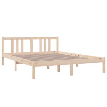 Solid Wood King Size Bed Frame 150x200 cm - Hipomarket