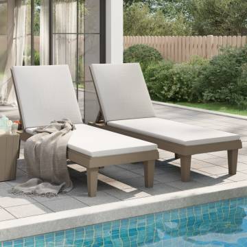 Sun Loungers 2 pcs Light Brown - Comfortable Outdoor Relaxation