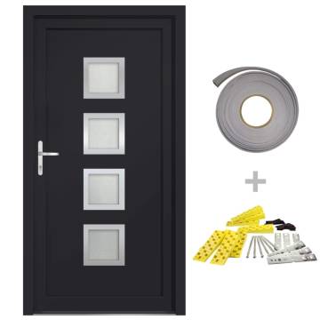 Front Door Anthracite 98x190 cm PVC - Enhance Your Home's Security