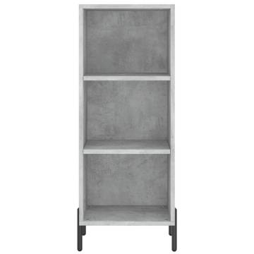 Stylish Highboard in Concrete Grey - 34.5x34x180 cm