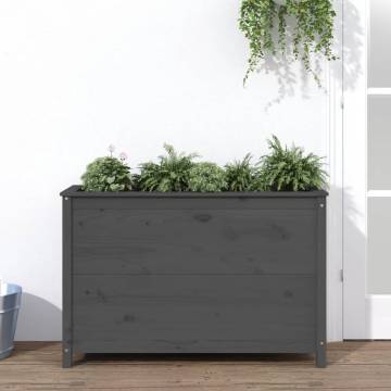 Garden Raised Bed Grey 119.5x40x78 cm | Solid Pine Wood