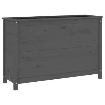 Garden Raised Bed Grey 119.5x40x78 cm | Solid Pine Wood