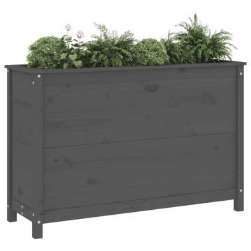 Garden Raised Bed Grey 119.5x40x78 cm | Solid Pine Wood