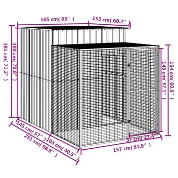 Durable Chicken Cage with Run - Galvanised Steel 165x251 cm