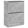 Shoe Cabinet with 2 Flip-Drawers - Concrete Grey | HipoMarket