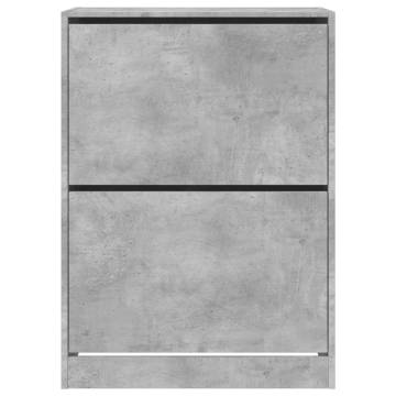 Shoe Cabinet with 2 Flip-Drawers - Concrete Grey | HipoMarket