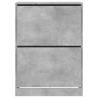 Shoe Cabinet with 2 Flip-Drawers - Concrete Grey | HipoMarket