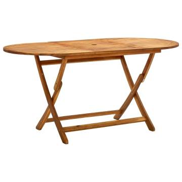 Folding Garden Table 160x85 cm - Solid Acacia Wood