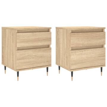 Sonoma Oak Bedside Cabinets - 2 pcs | Stylish & Durable