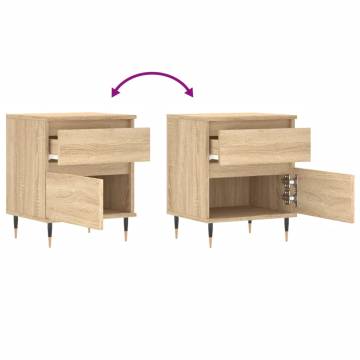 Sonoma Oak Bedside Cabinets - 2 pcs | Stylish & Durable