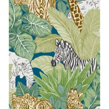 Noordwand Jungle Animals Wallpaper - Good Vibes Green & Black