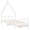 Kids Bed Frame with Drawers White 90x200 cm | Hipo Market