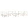 8 Piece Garden Lounge Set | White Solid Pine Wood Furniture