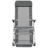 Folding Camping Chairs with Footrests - 2 pcs Grey Textilene