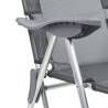 Folding Camping Chairs with Footrests - 2 pcs Grey Textilene