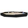 Black Octagon Sandbox with Seats - Solid Wood Pine | HipoMarket