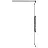 Walk-in Shower Wall with Shelf Black 100x195 cm - ESG Glass