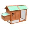 Chicken Cage Solid Pine & Fir Wood 170x81x110 cm Colour brown 