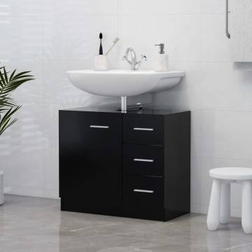 Sink Cabinet Black 63x30x54 cm - Stylish Storage Solution