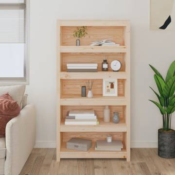 Book Cabinet 80x35x154 cm - Solid Pine Wood Storage Solution