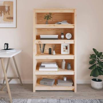 Book Cabinet 80x35x154 cm - Solid Pine Wood Storage Solution