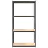 4-Layer Shelves - 3 pcs Anthracite Steel & Engineered Wood