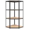 4-Layer Shelves - 3 pcs Anthracite Steel & Engineered Wood