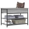 Shoe Bench Grey Sonoma - 70x42.5x50 cm Engineered Wood