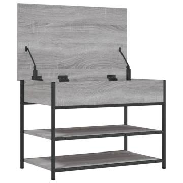 Shoe Bench Grey Sonoma - 70x42.5x50 cm Engineered Wood