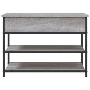 Shoe Bench Grey Sonoma - 70x42.5x50 cm Engineered Wood