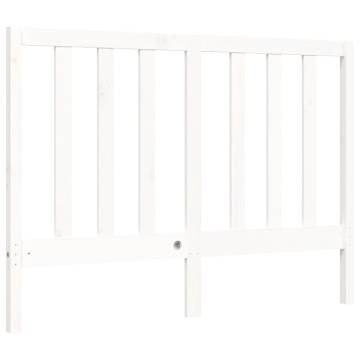 White Bed Frame with Headboard - 120x200 cm Solid Wood