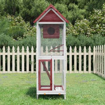 Bird House Mocha - Solid Pine Wood Aviary (60x58.5x160 cm)