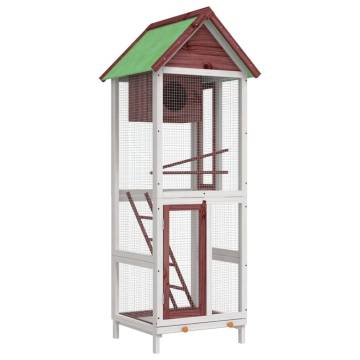 Bird House Mocha - Solid Pine Wood Aviary (60x58.5x160 cm)