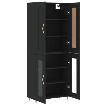 Stylish Highboard Black - 69.5x34x180 cm Engineered Wood