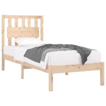 Solid Wood Pine Bed Frame 100x200 cm for Comfortable Sleep