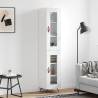 Highboard High Gloss White 34.5x34x180 cm Engineered Wood Colour high gloss white Quantity in Package 1 Model 1 glass door 