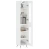 Stylish High Gloss White Highboard - 34.5x34x180 cm