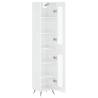 Stylish High Gloss White Highboard - 34.5x34x180 cm