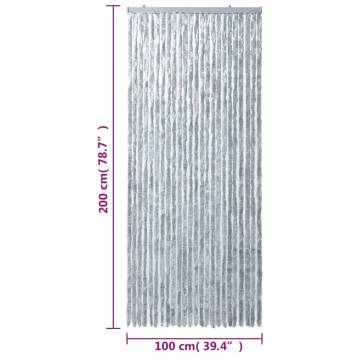 Fly Curtain White and Grey 100x200 cm | Insect Protection