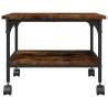 Printer Stand 2-Tier Smoked Oak - Organize with Style